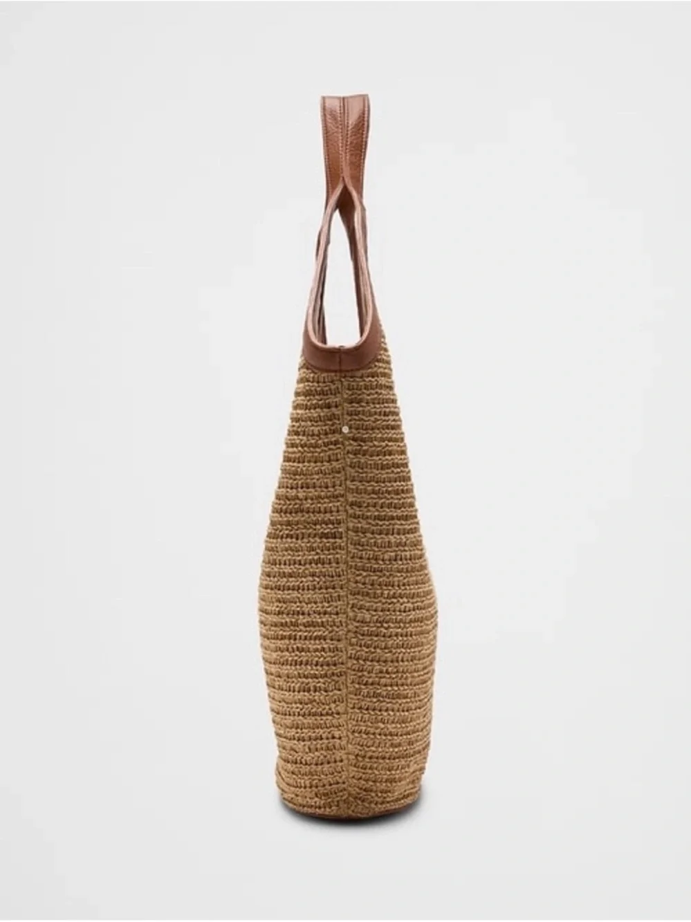 🆕- Banana Republic- Woven Hobo Straw Tote Bag with Brown Trim - Picture 5 of 9